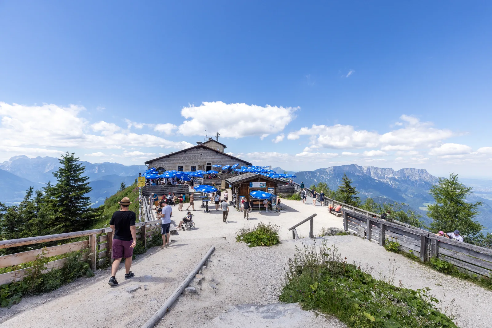 The Eagle's Nest (Kehlsteinhaus) on the summit ridge of the Kehlstein above Berchtesgaden