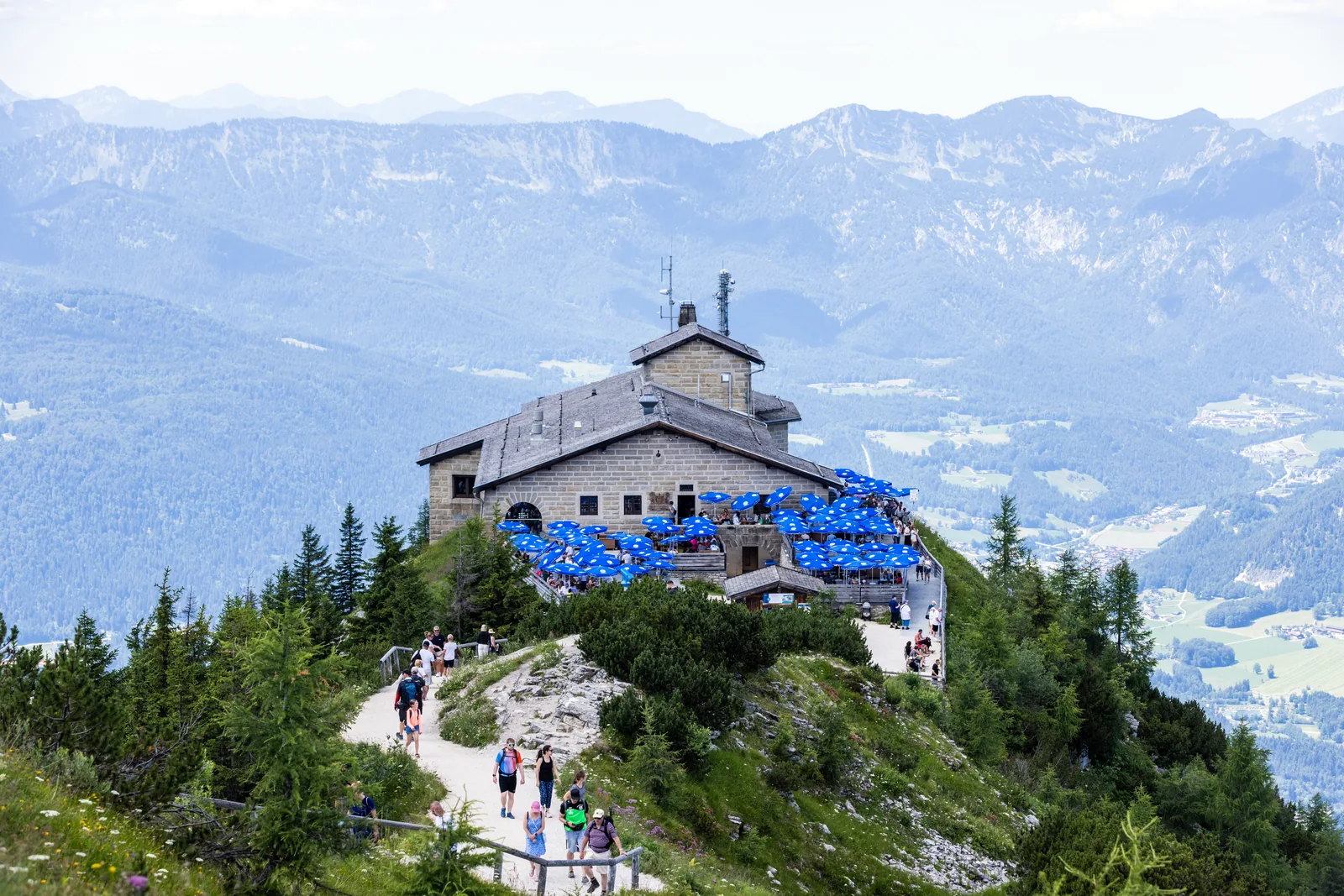 The Eagle's Nest close up, with the terrace on the rock ridge
