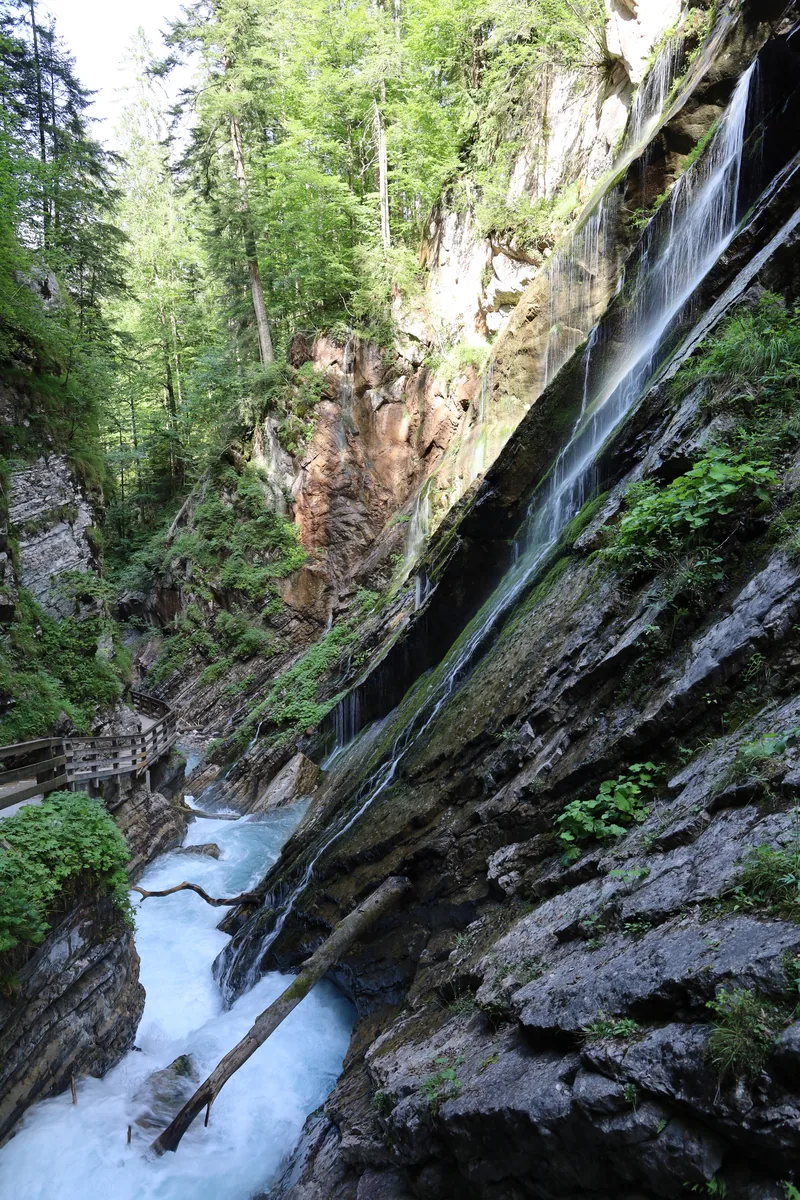 Water in the Wimbach Gorge in Berchtesgaden National Park