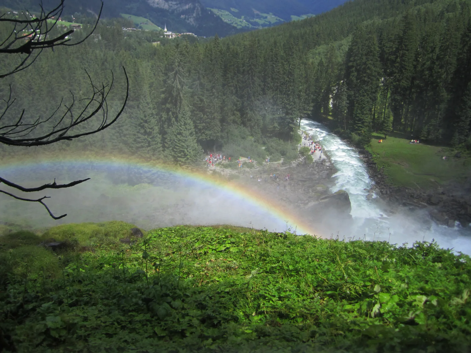 A rainbow in the spray above the Krimml Waterfalls in Hohe Tauern National Park