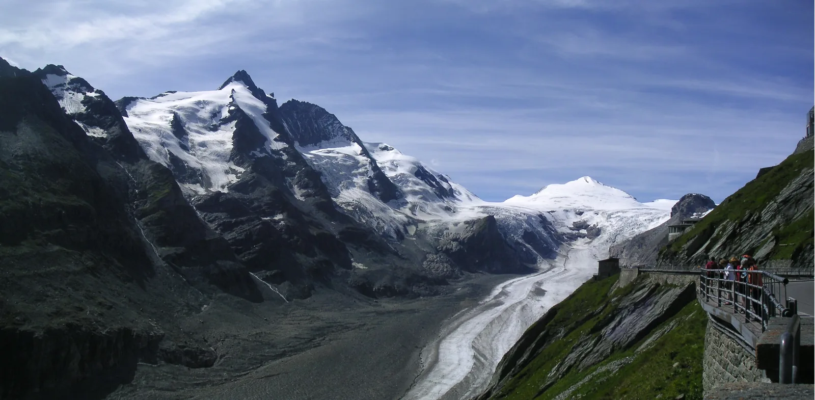 The Grossglockner above the Pasterze glacier in Hohe Tauern National Park, seen from the Kaiser-Franz-Josefs-Höhe