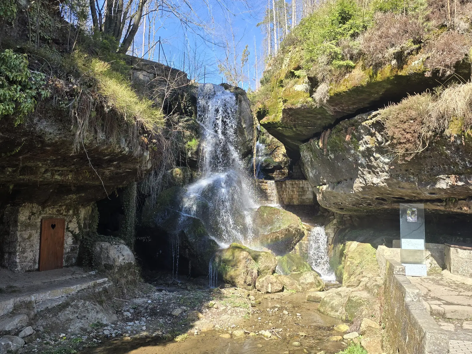 Weir and rocks at the Lichtenhain Waterfall in the Kirnitzschtal, Saxon Switzerland National Park