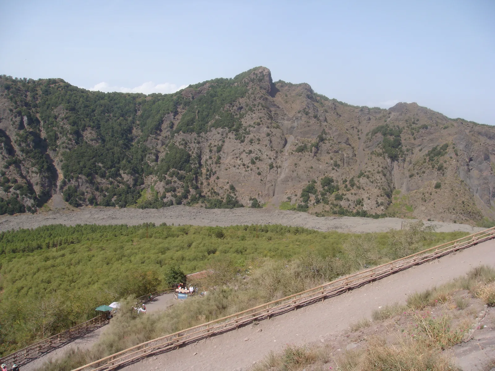 Punta del Nasone, the highest summit of Monte Somma in Vesuvius National Park, seen from the cone of Vesuvius