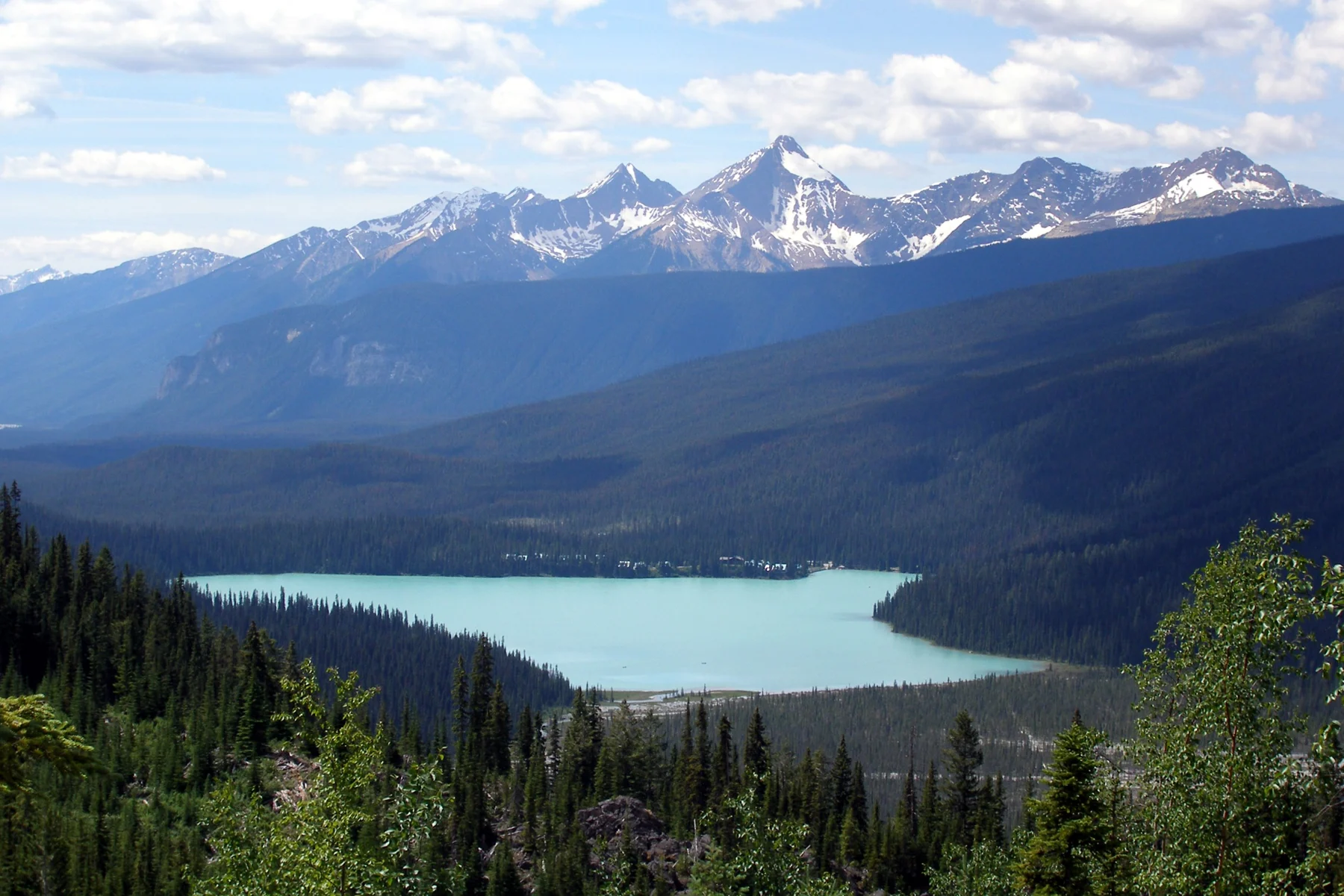 Emerald Lake with a mountain backdrop in Yoho National Park